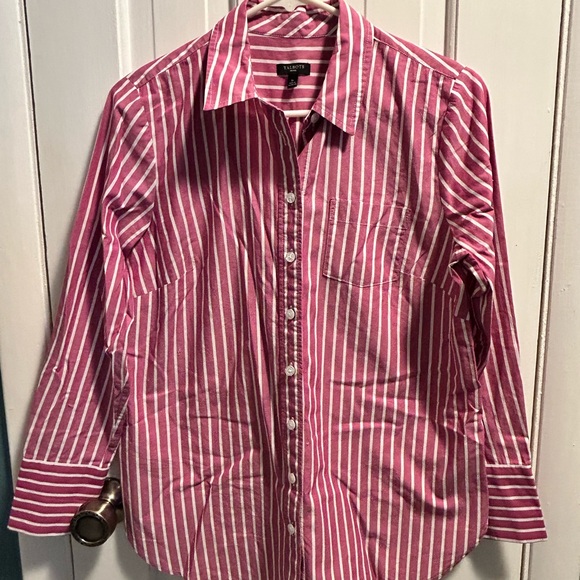 Talbots women’s pink Striped Shirt. Long sleeves. - Picture 2 of 7